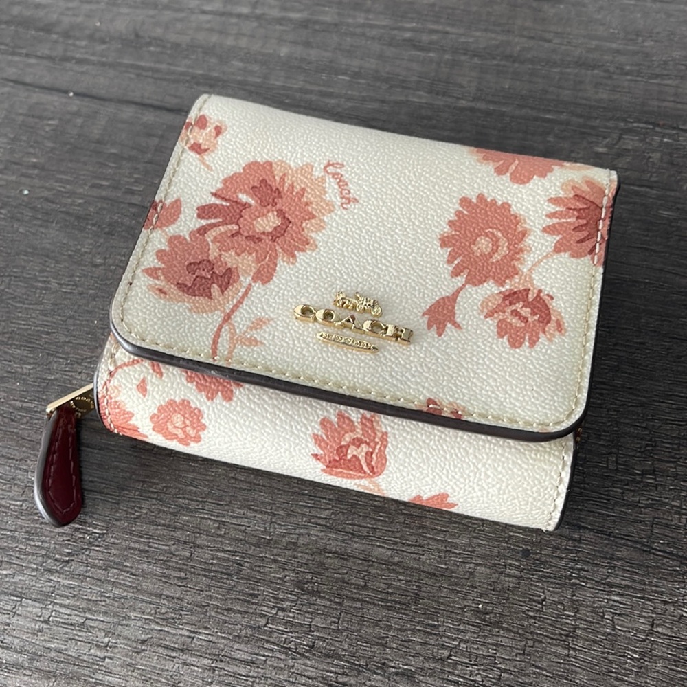 Coach Trifold Wallet Floral Print